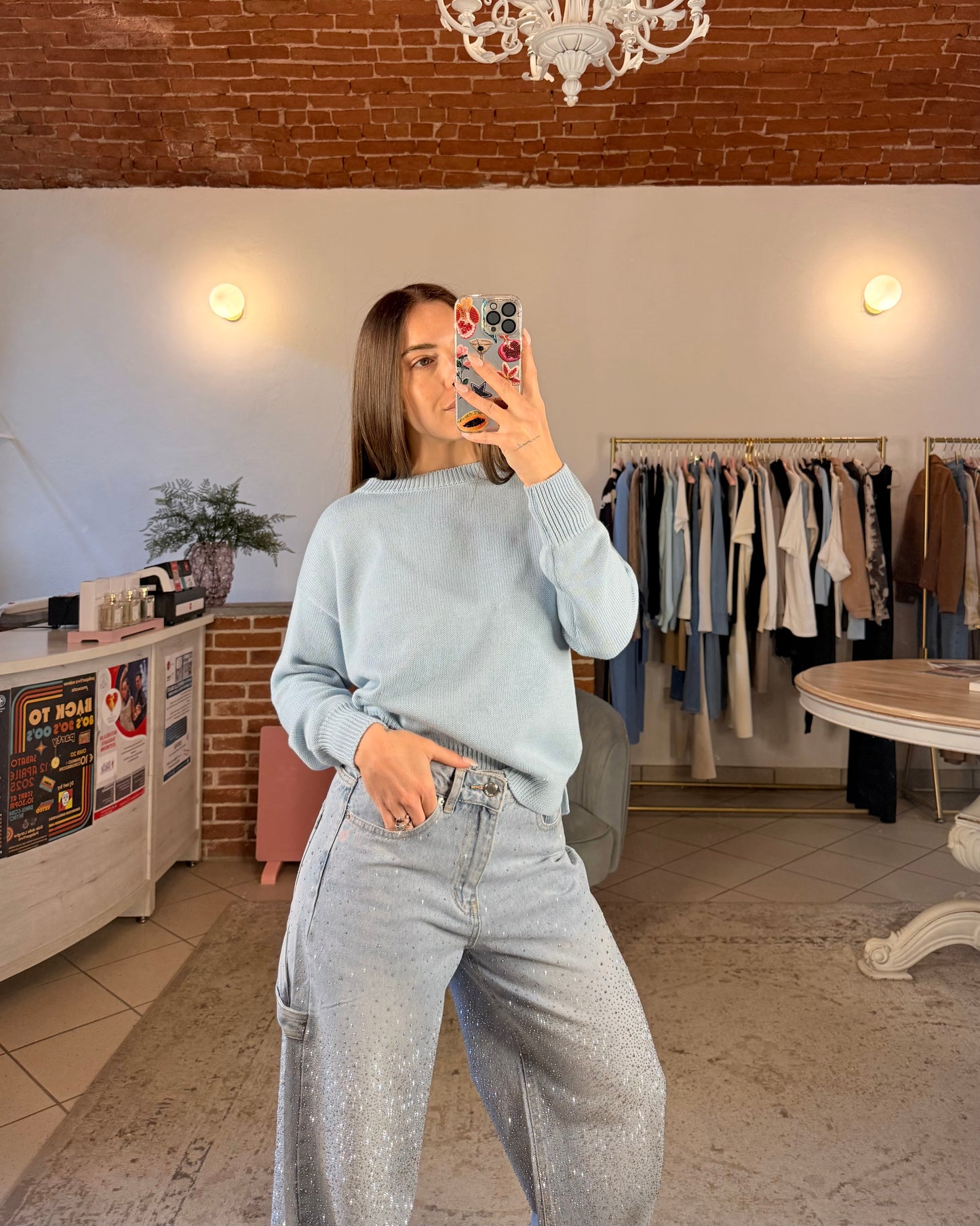 Jeans balloon strass