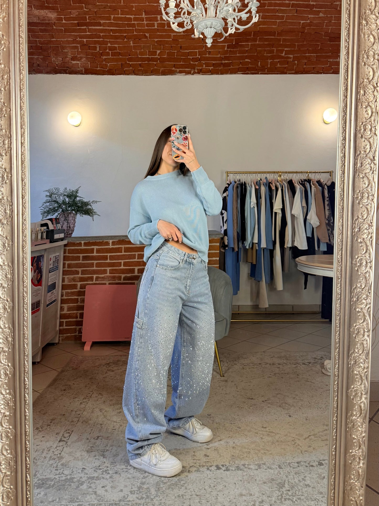 Jeans balloon strass