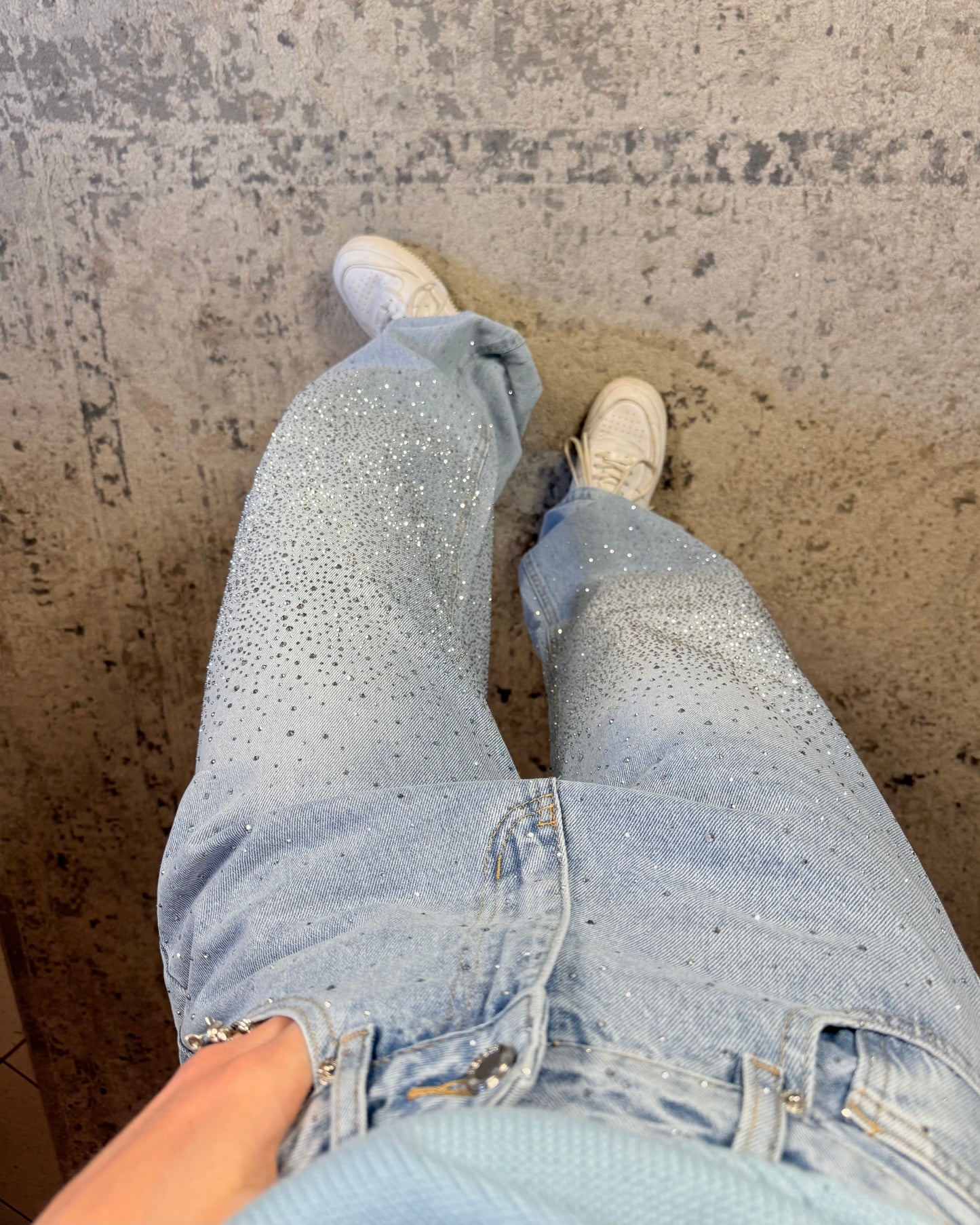 Jeans balloon strass