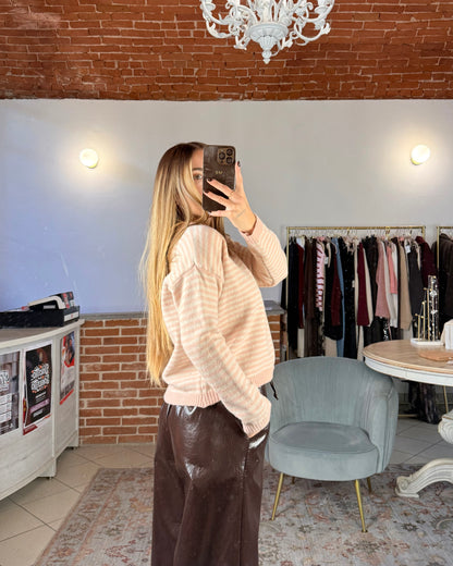 Striped wool blend sweater