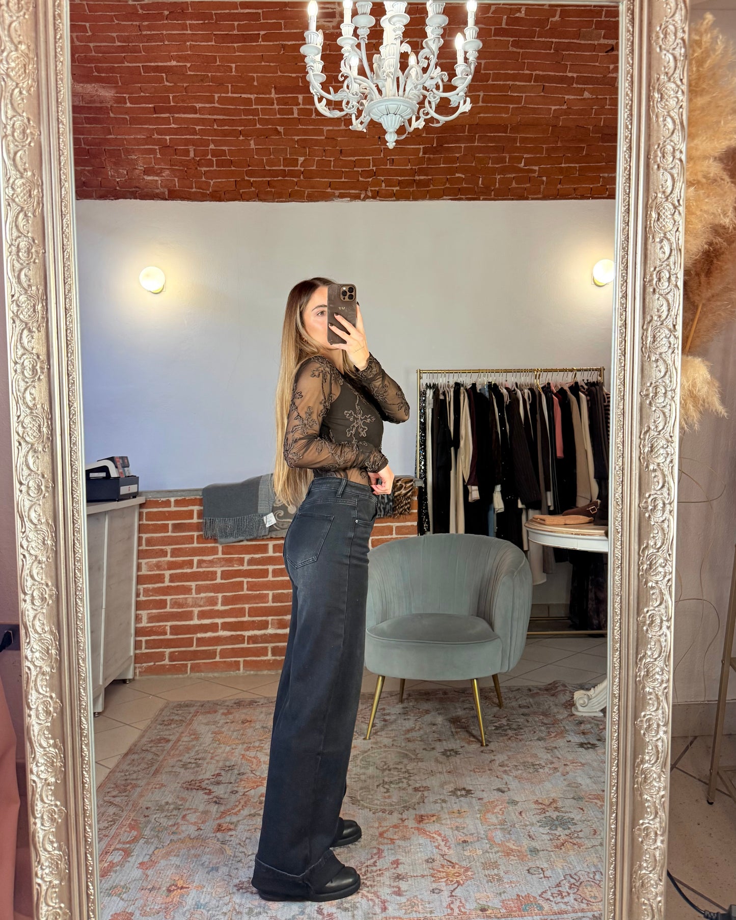 jeans à jambes larges