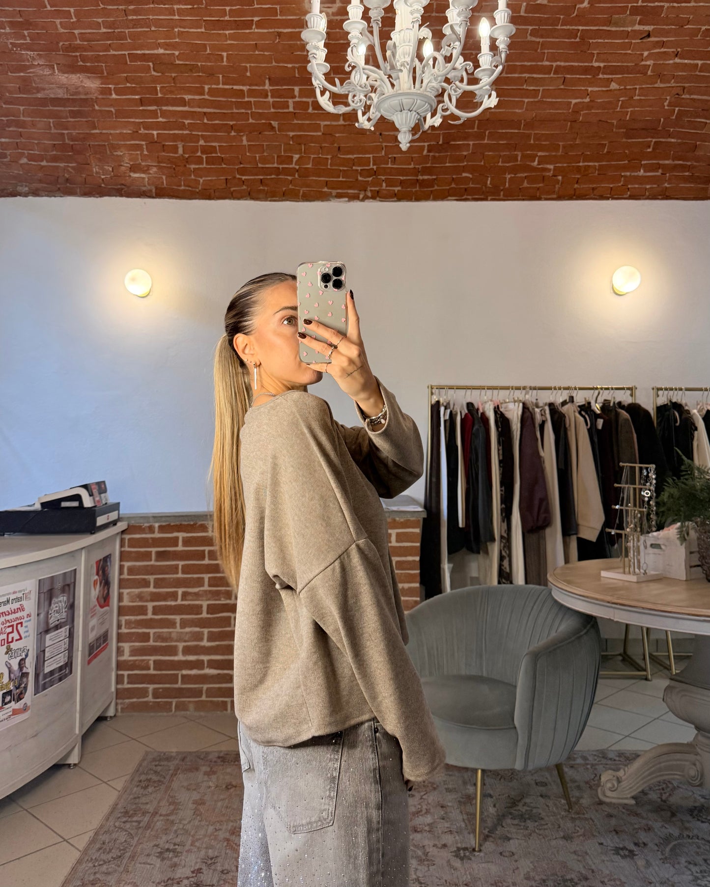 Maglietta oversize maniche lunghe