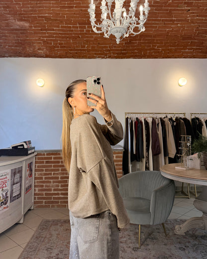 Maglietta oversize maniche lunghe