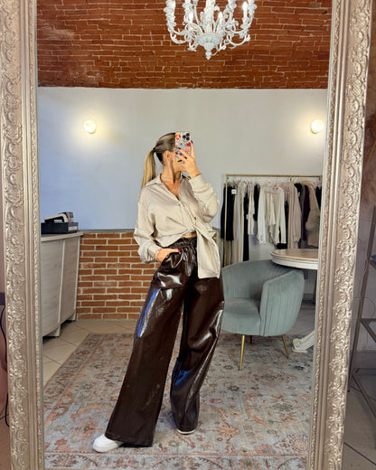 Pantalone in simil pelle