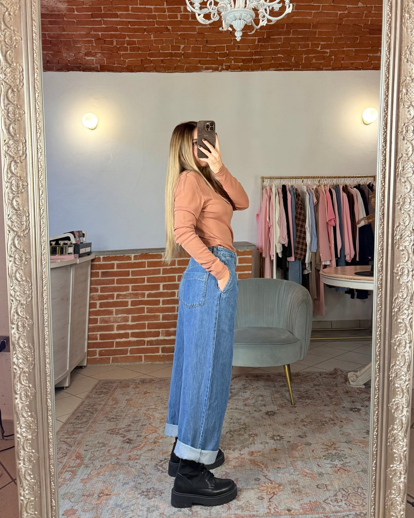 Jeans baggy con pences