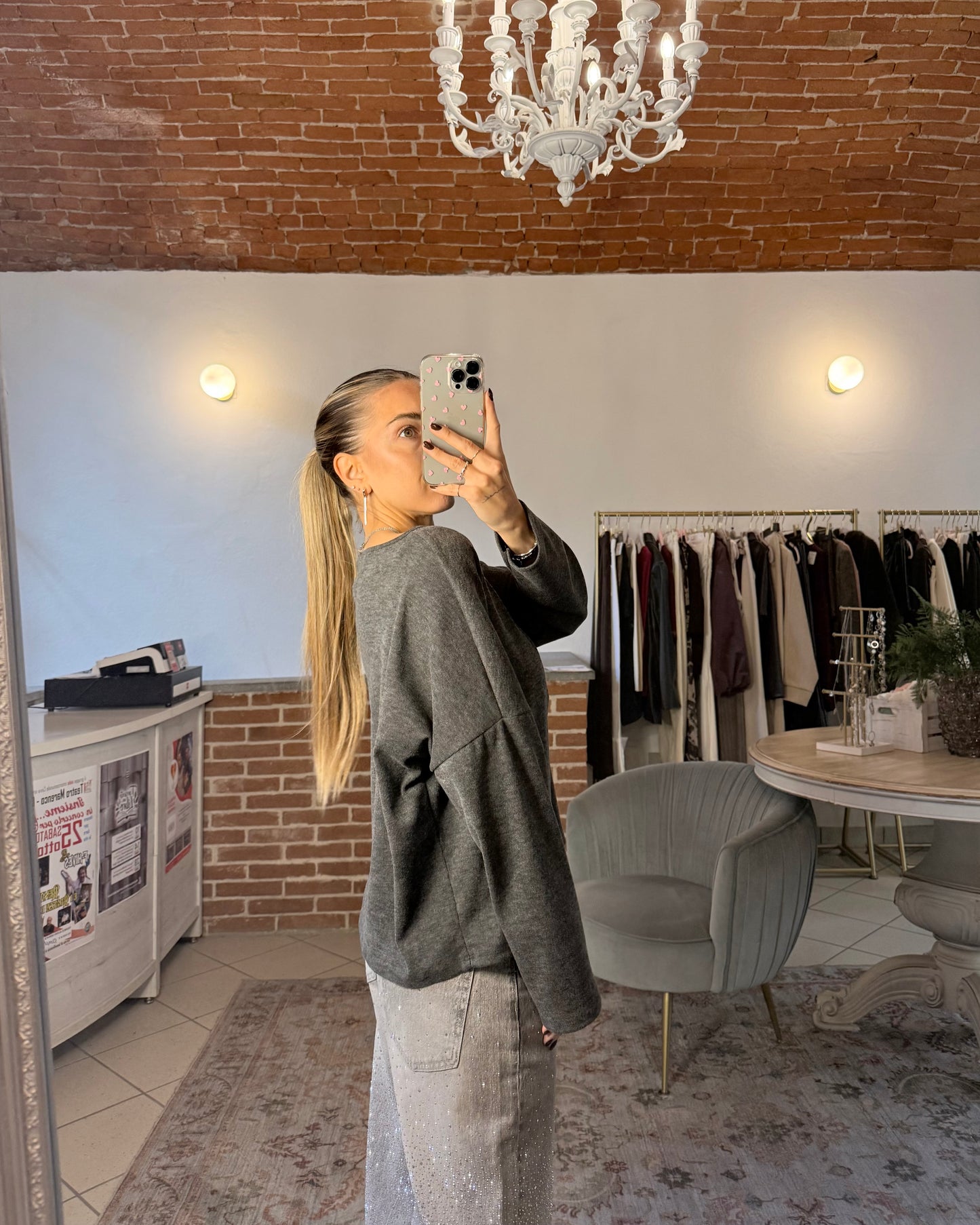 Maglietta oversize maniche lunghe