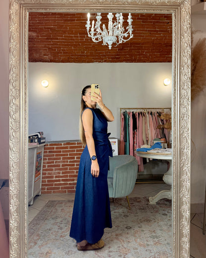 Abito lungo denim
