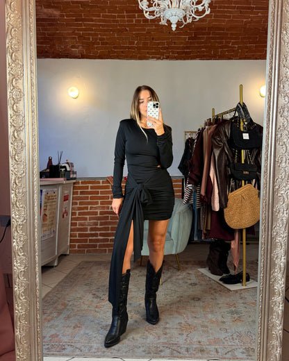 Abito cut out con fusciacca