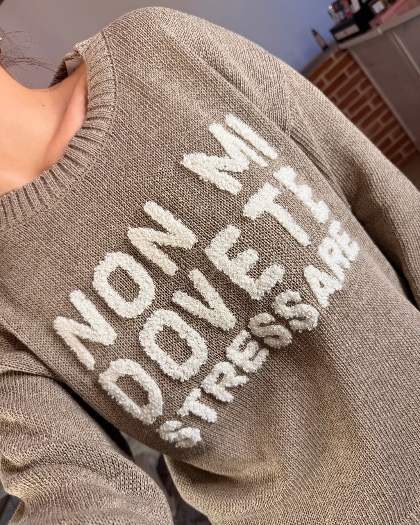 Maglioncino in cotone “Non mi dovete stressare”