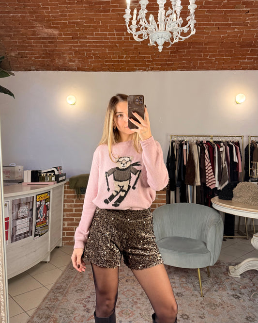 Pantaloncino velluto e paillettes