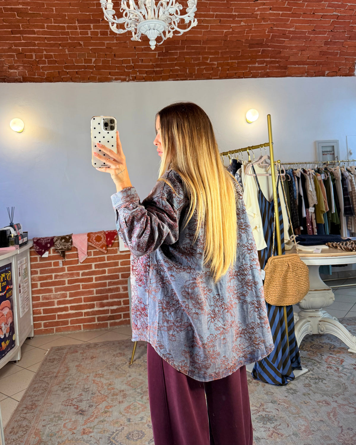 Giacca denim floccata