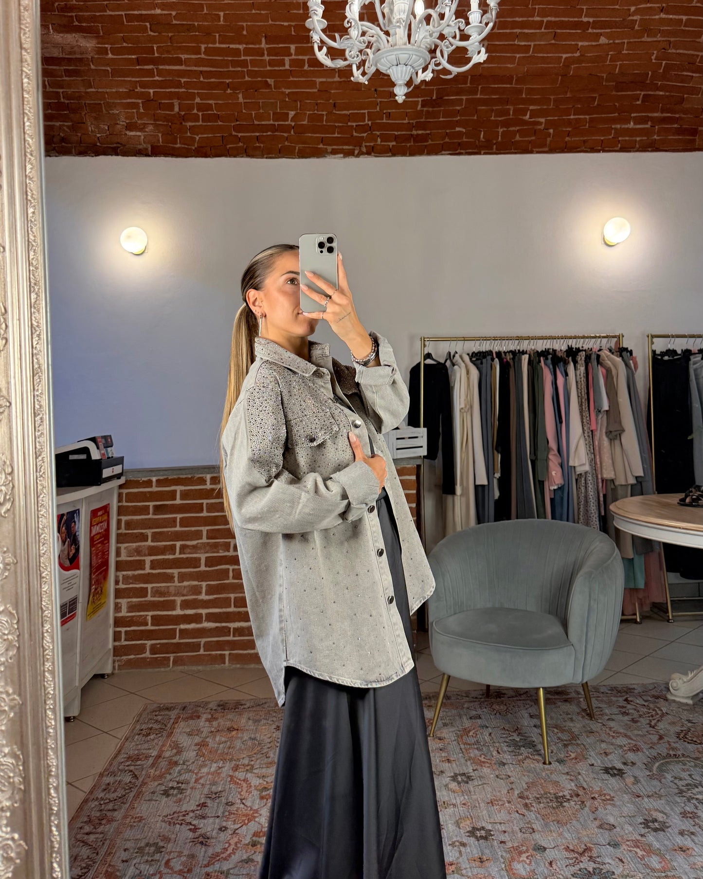 Giacca denim e strass