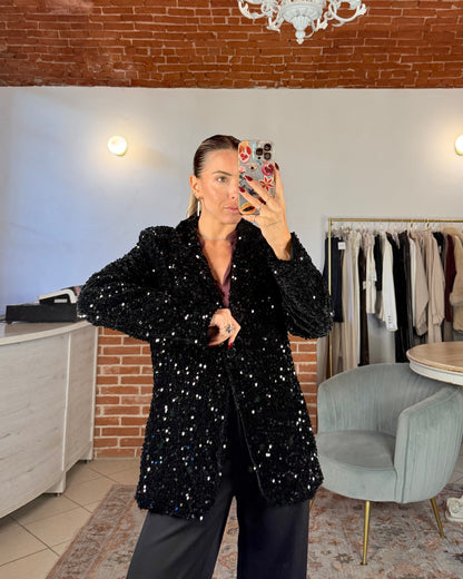 Blazer velluto e paillettes