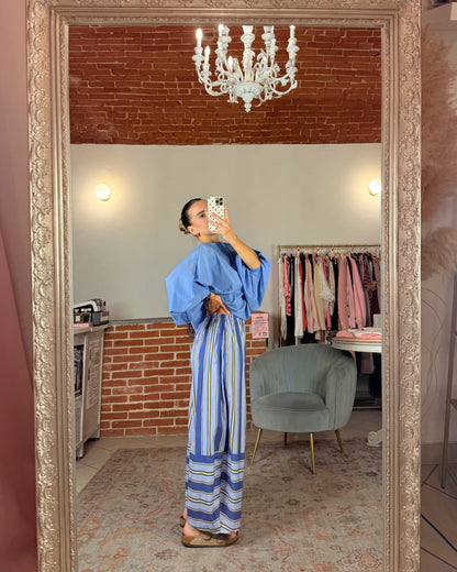 Pantalone balloon a righe