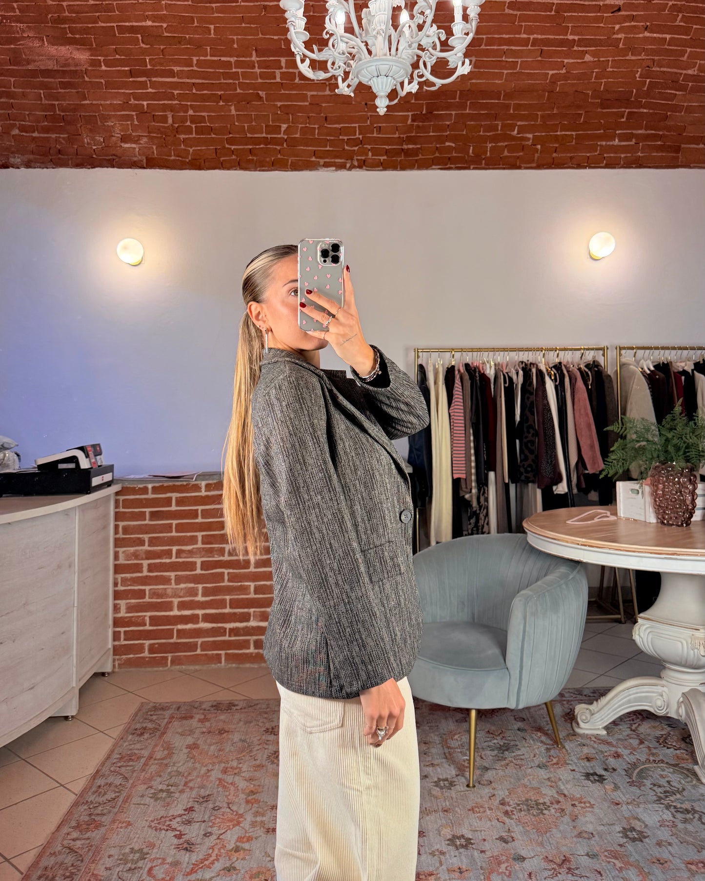 Blazer with rhinestones