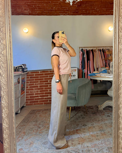 Pantalone a palazzo con cordino in raso