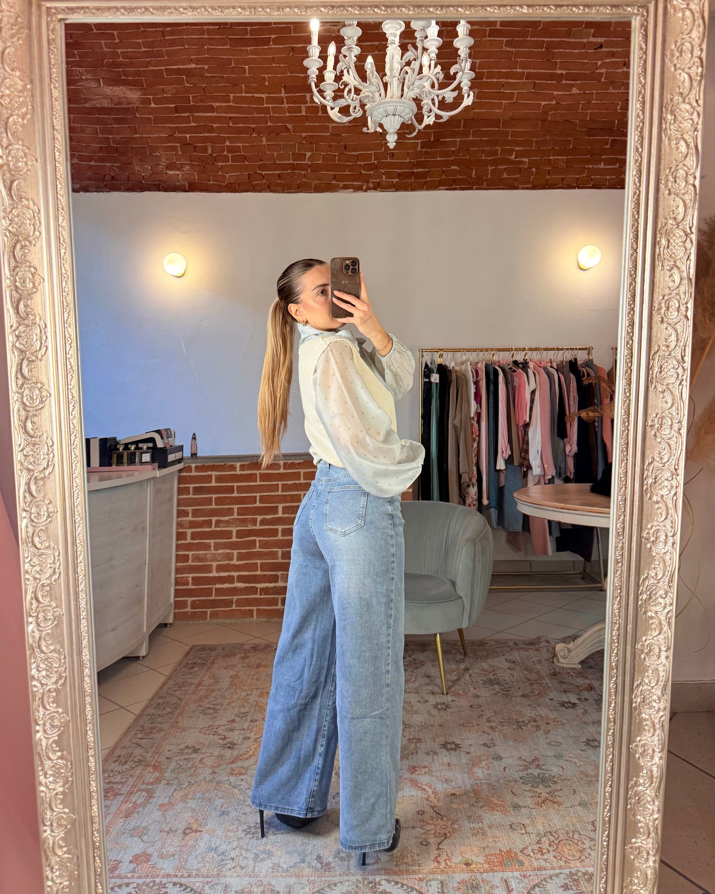 Jeans wide leg elasticizzato