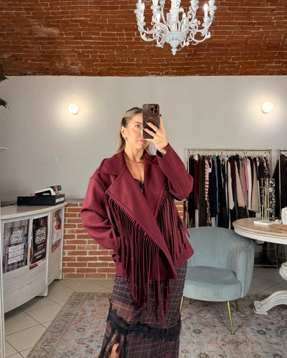 Short coat with fringes