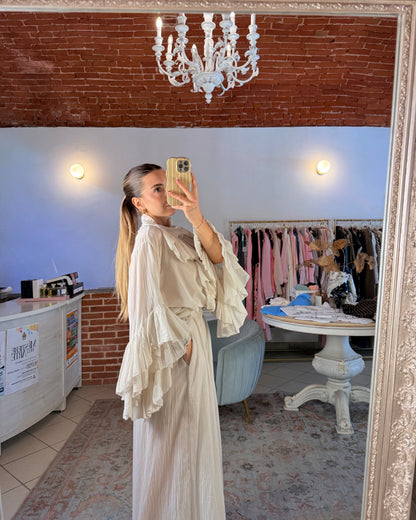 Pantalone over in mussola di cotone