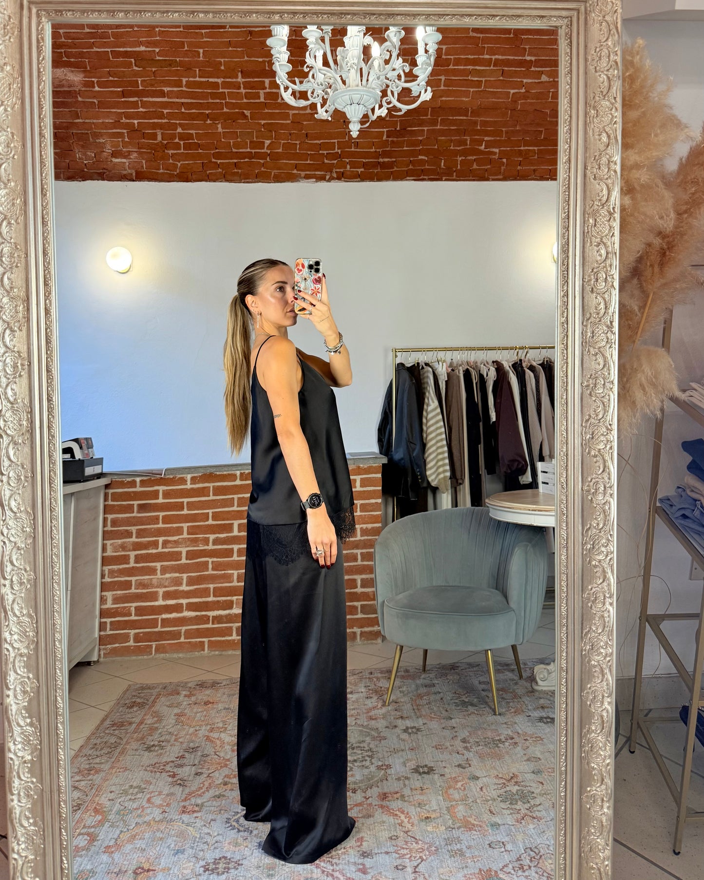 Pantalone a palazzo in raso