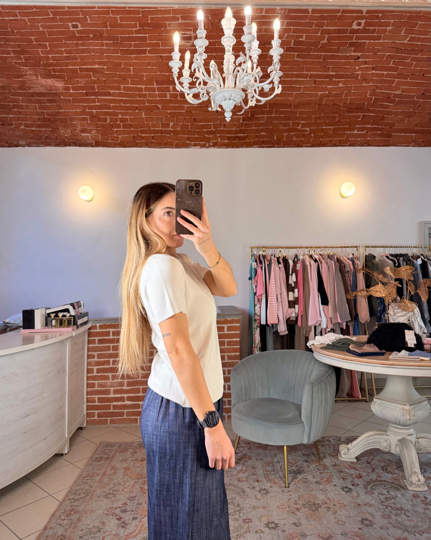 T-shirt in maglia di viscosa
