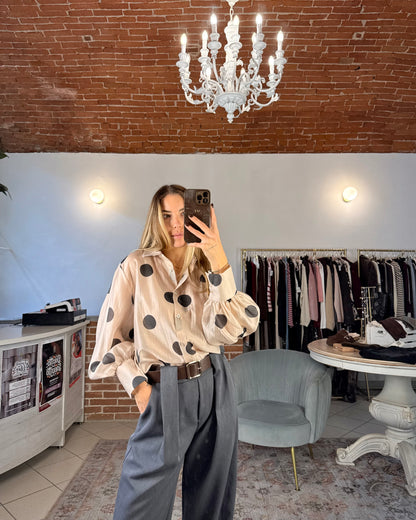 Tencel polka dot shirt