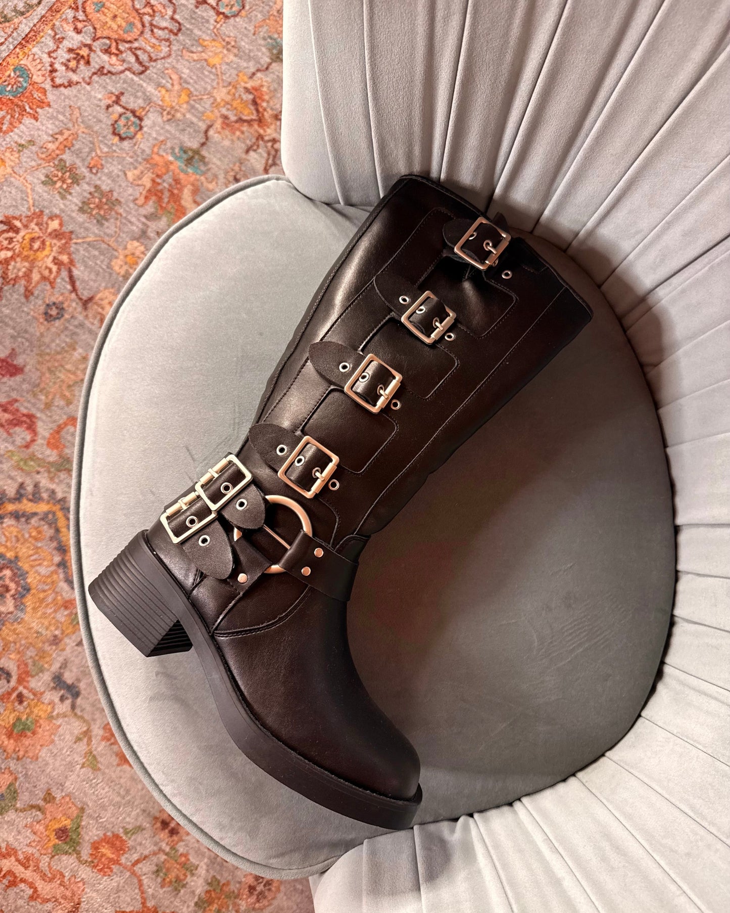 Bottes de motard à boucles