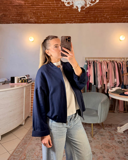 Felpa bomber in cotone