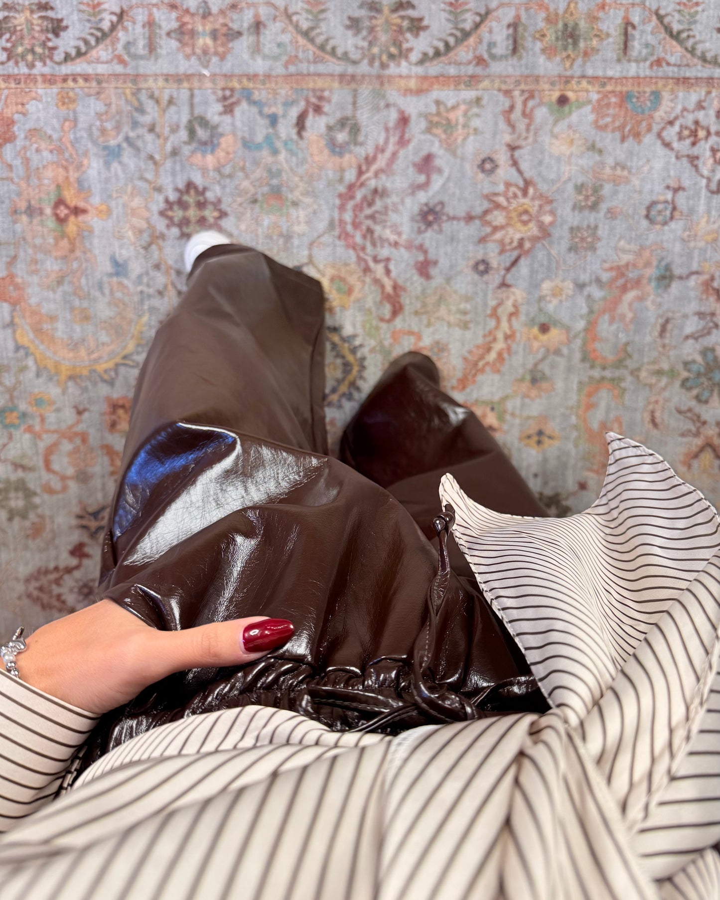 Pantalone in simil pelle