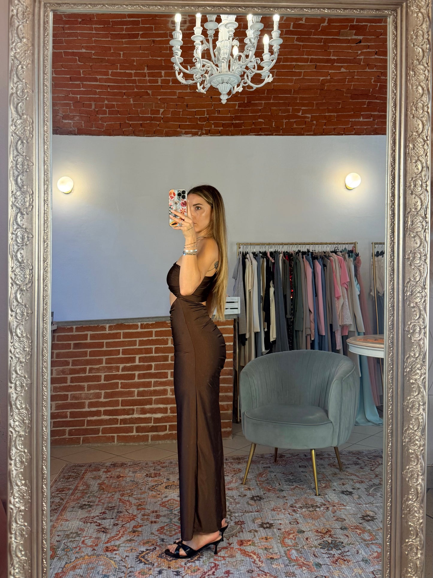 Abito cut out treccia