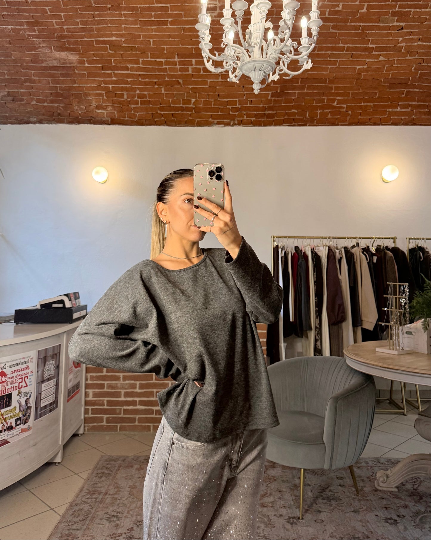 Maglietta oversize maniche lunghe