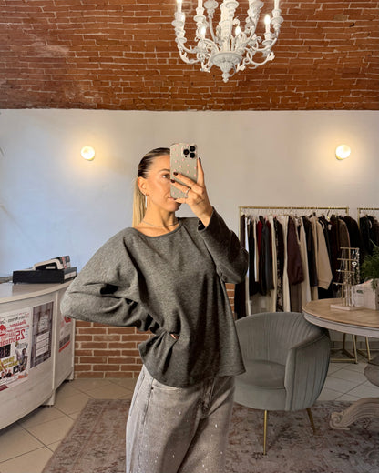 Maglietta oversize maniche lunghe