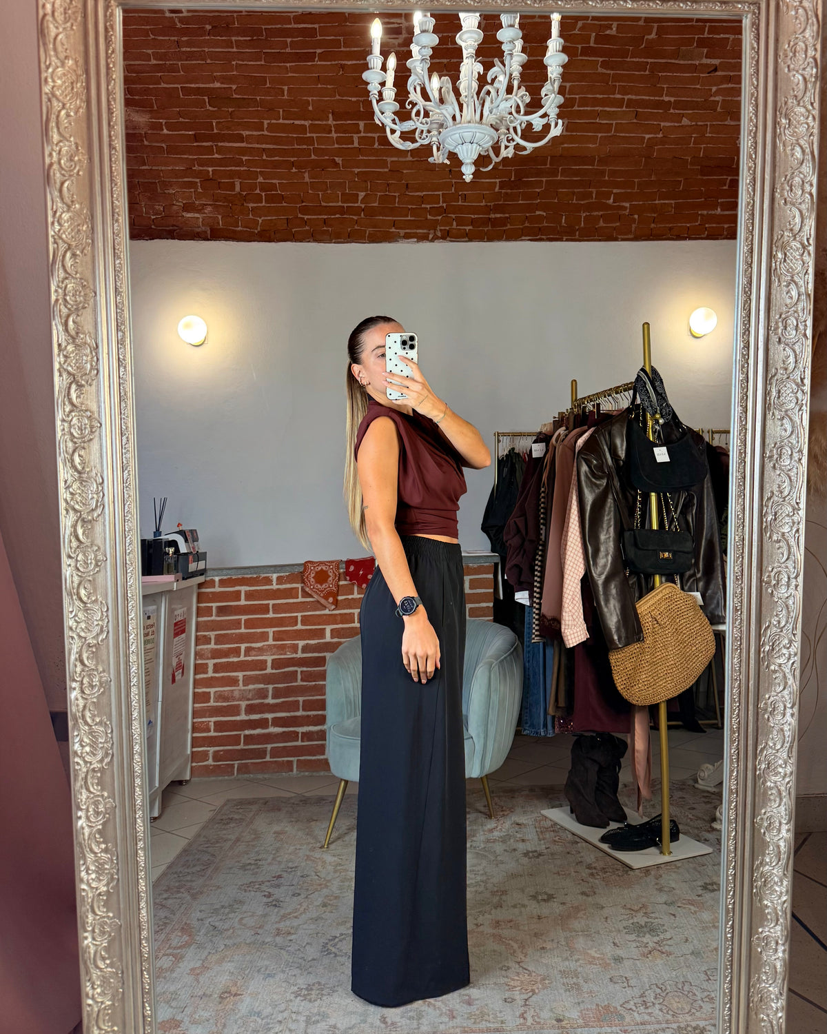 Pantalone in tessuto fluido