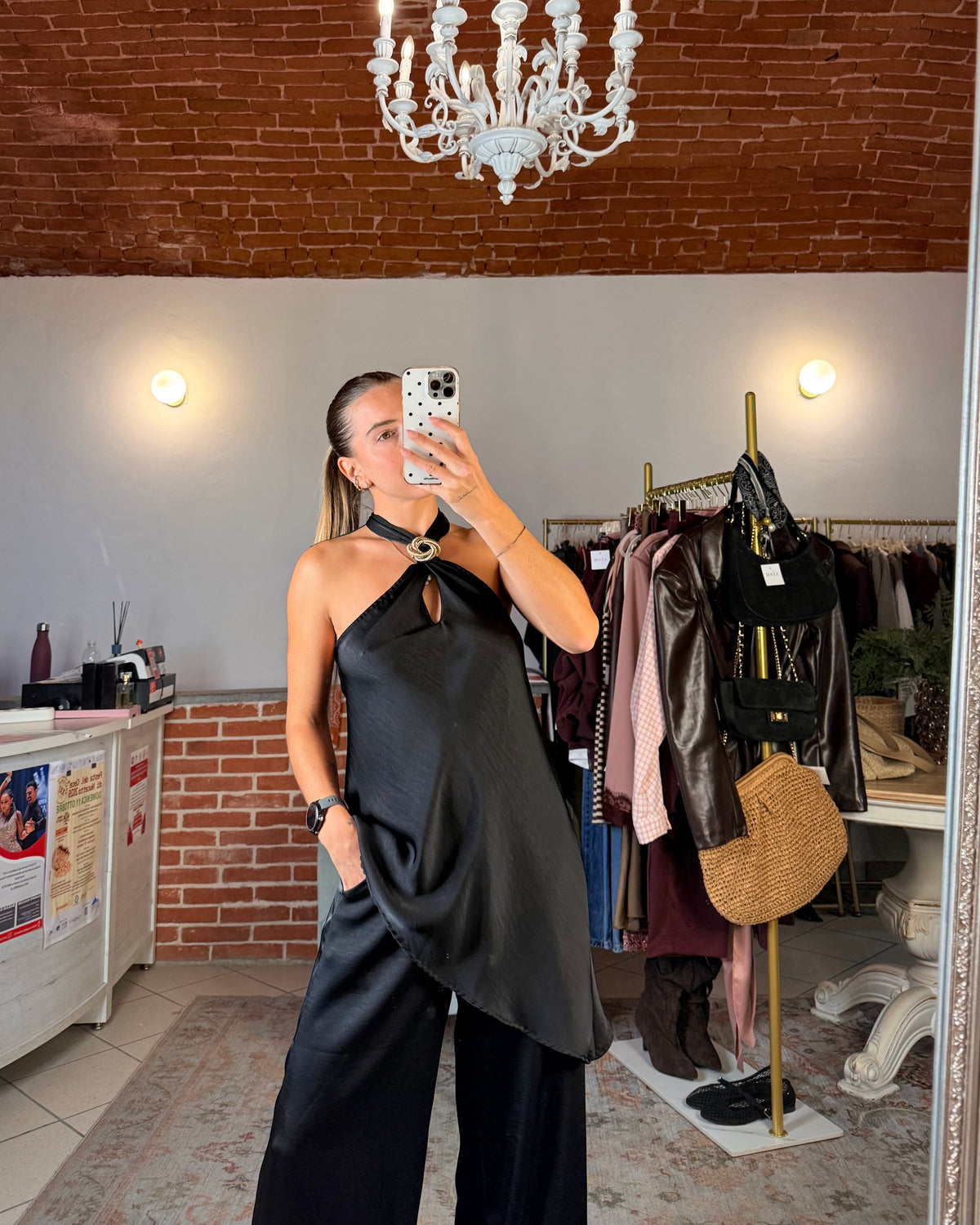 Pantalone in raso