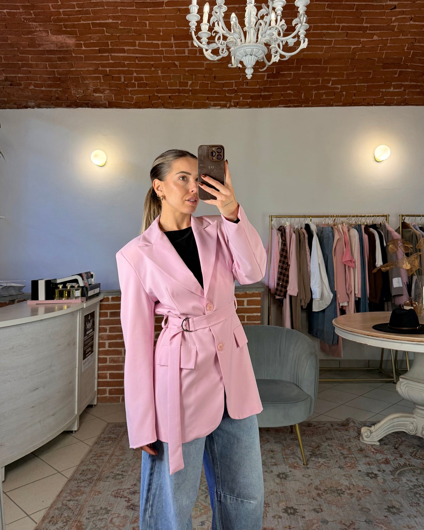 Oversized blazer with belt