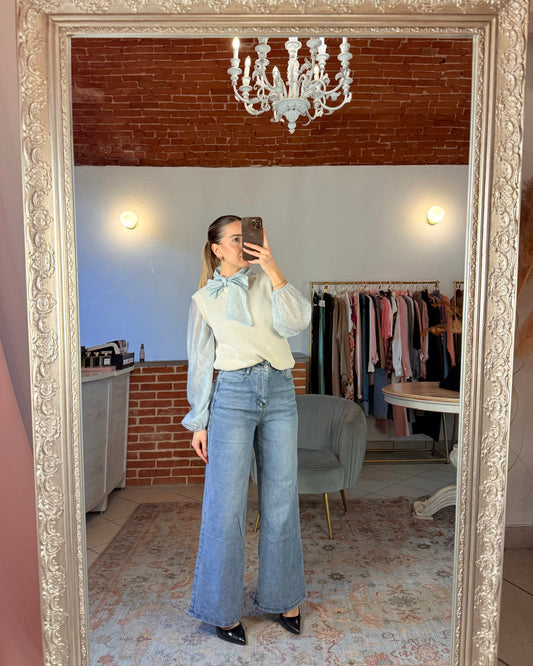 Jeans wide leg elasticizzato