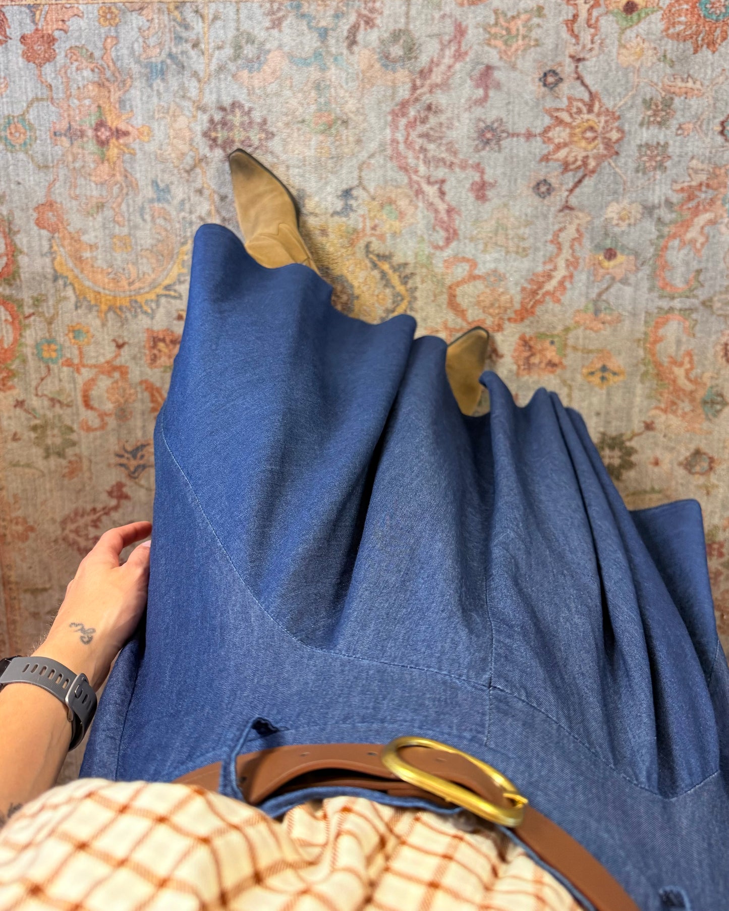 Gonna in denim leggero