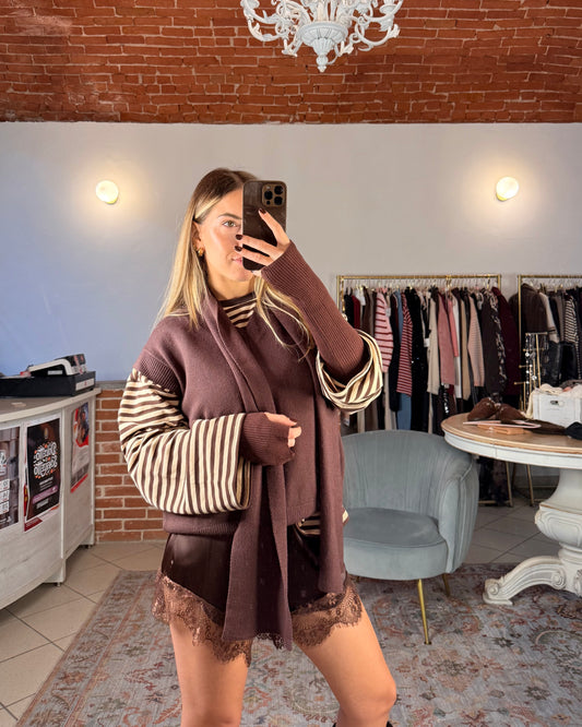 Gants longs tricotés