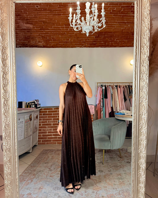 Abito plissè lurex