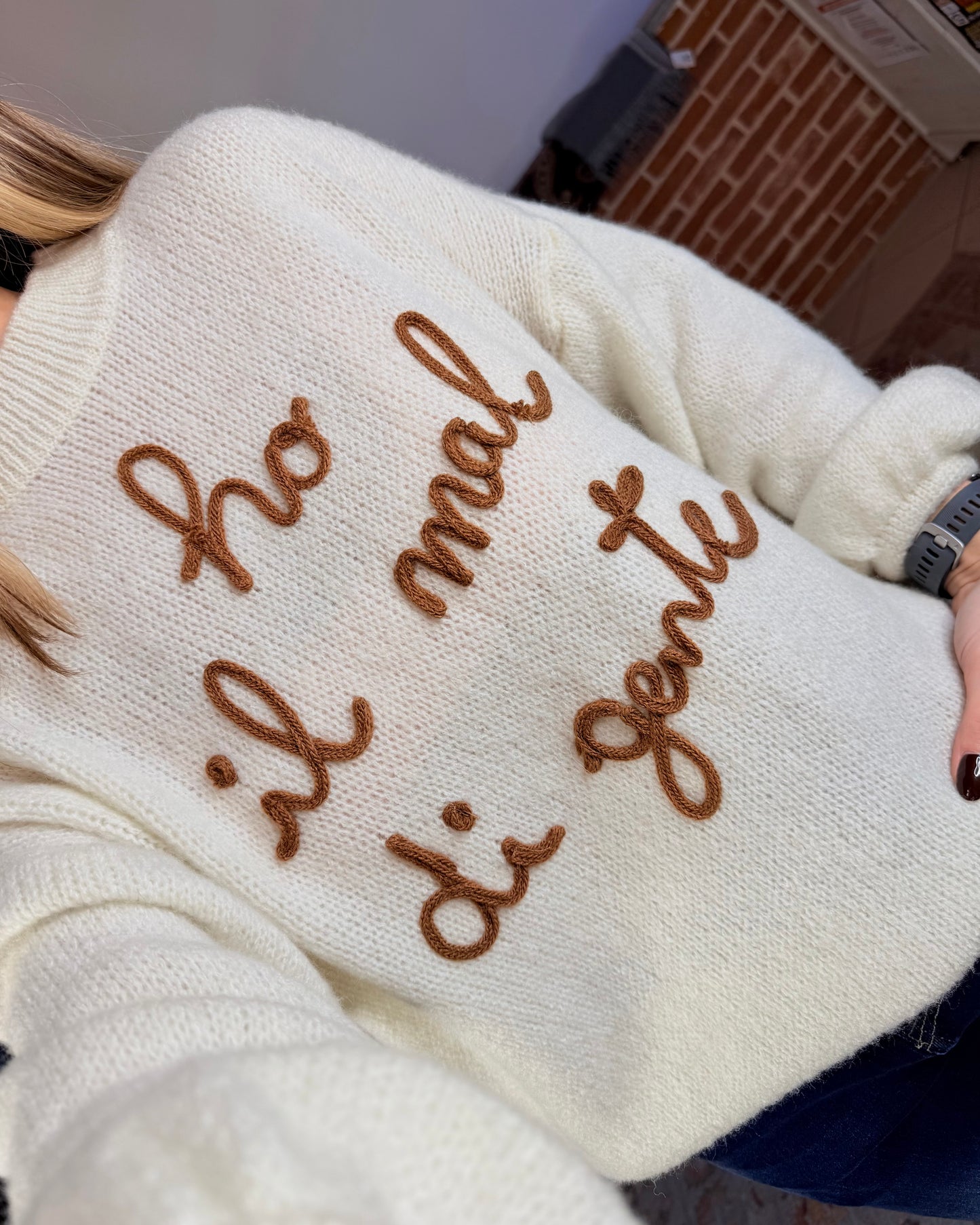 Maglione “Ho il mal di gente”