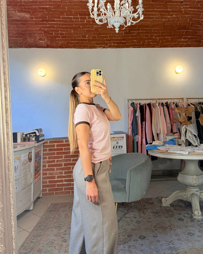 T-shirt con bordo a contrasto