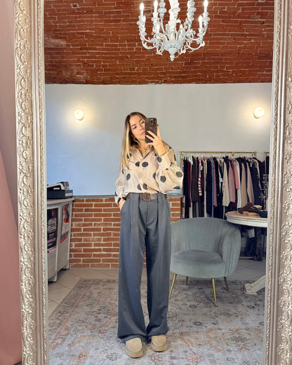 Palazzo trousers with belt