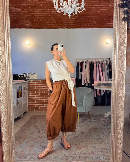 Pantalone balloon crop