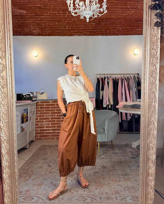 Pantalone balloon crop