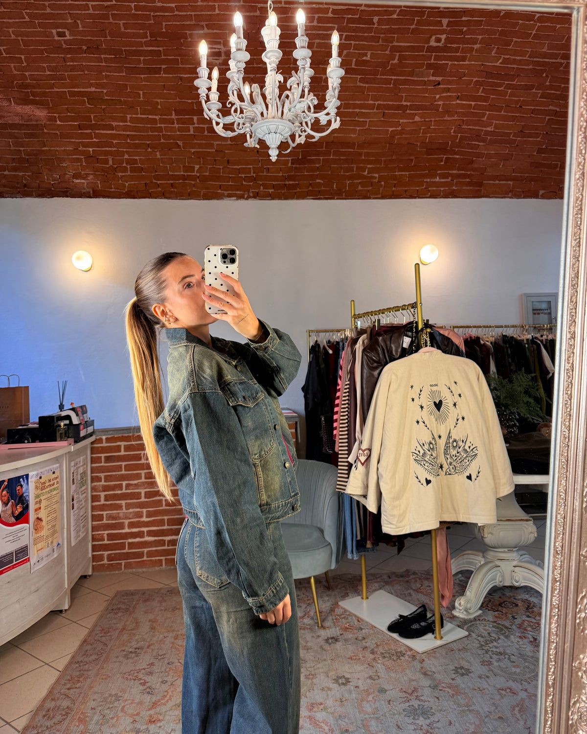 Giacca denim a scatoletta lavaggio vintage