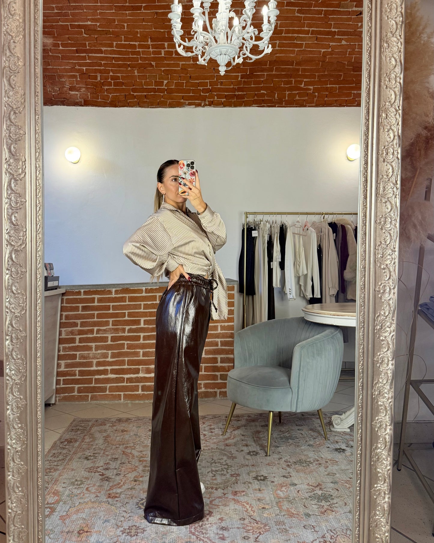 Pantalone in simil pelle