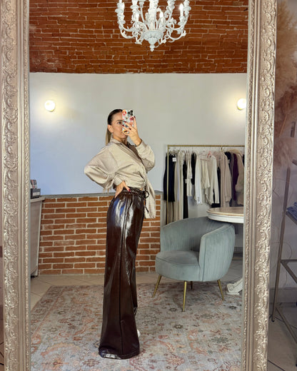 Pantalone in simil pelle