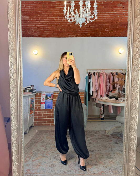 Pantalone balloon in raso