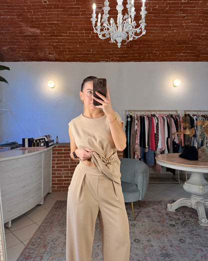 Pantalone a palazzo in tessuto fluido