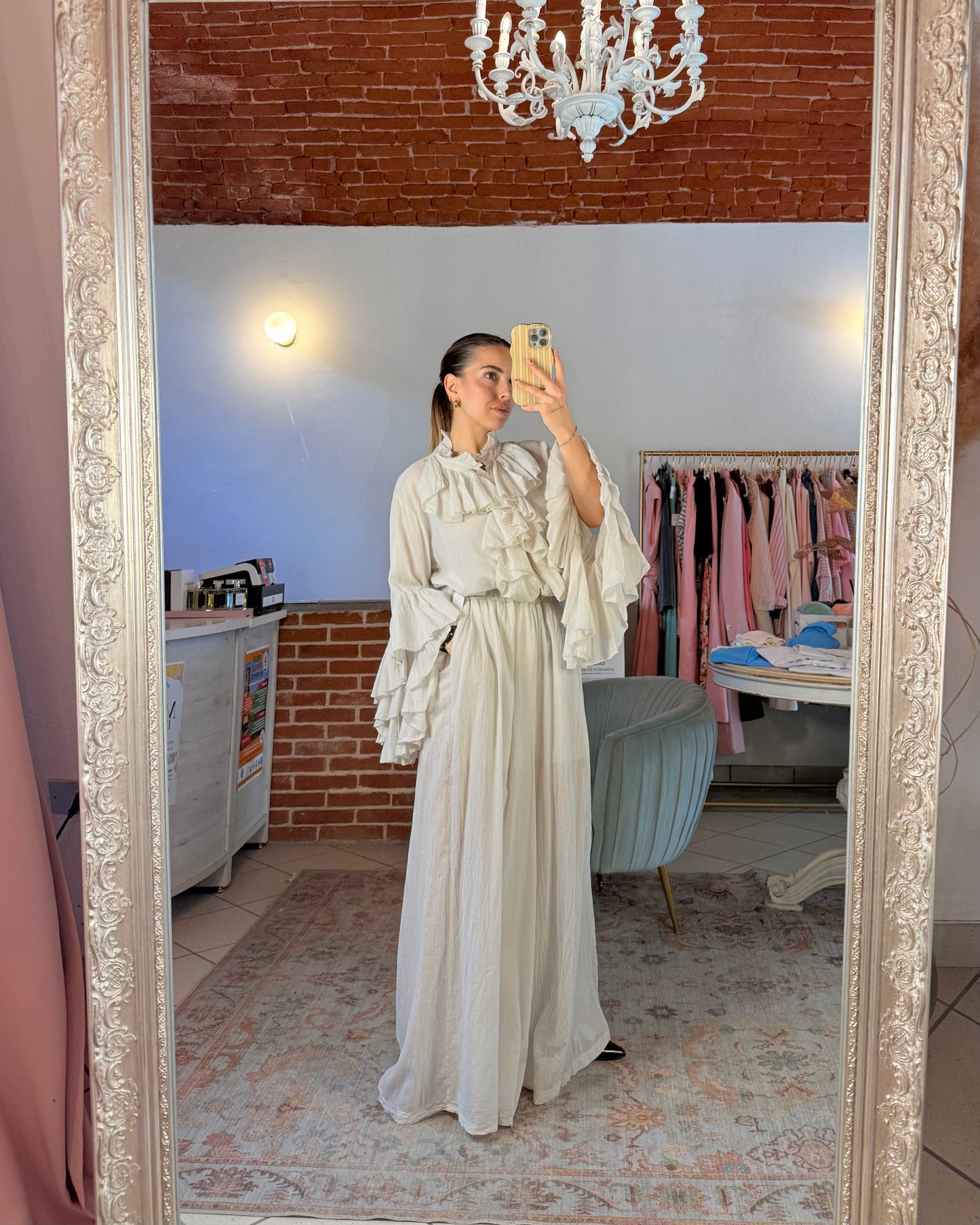 Pantalone over in mussola di cotone